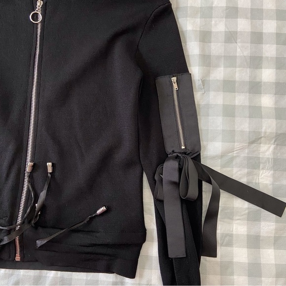 Lili Sidonio Molly & Bracken amazing black sweater ribbon dark Academia zip XS - Picture 8 of 15